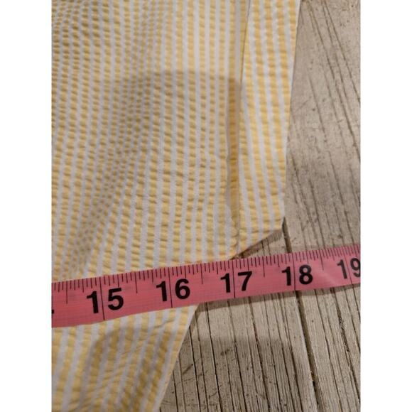 Koton Women's Yellow Striped Romper Dress Lemon Embroidery 10 Preppy Seersucker - Picture 11 of 12